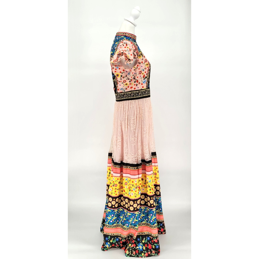 Vicky and Lucas Boho Multicolor Maxi Tiered Dress Size S Prairie Artsy Eclectic - Picture 4 of 11